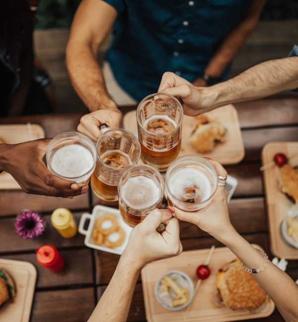 Friends dining and socializing nearby The Carlton At Lake Dexter in Winter Haven, Florida