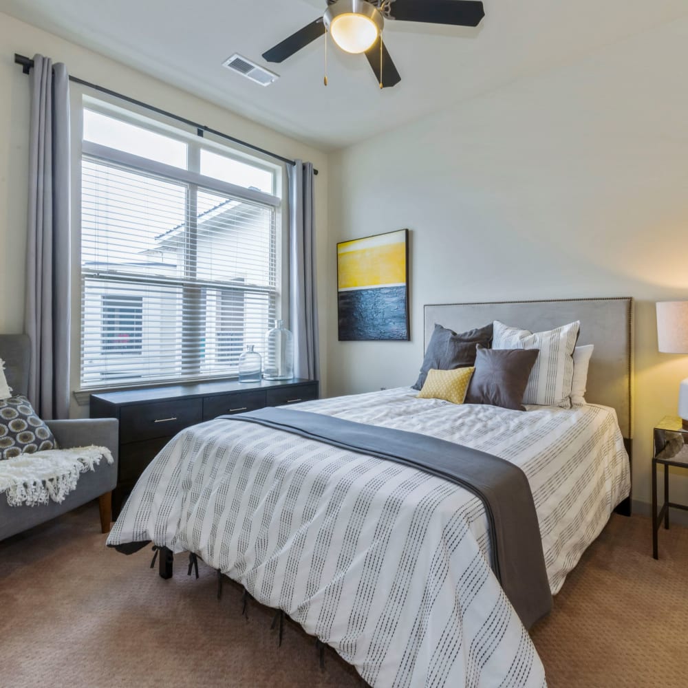 Model bedroom at 401 Oberlin in Raleigh, North Carolina