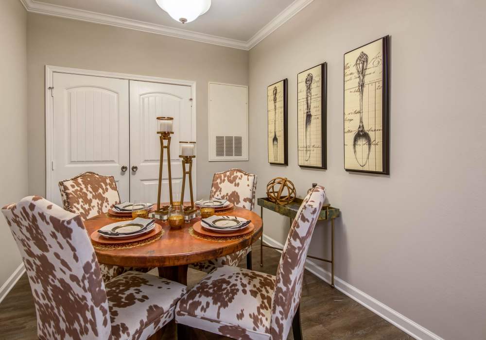 Dining area with storage at Maystone at Wakefield in Raleigh, North Carolina