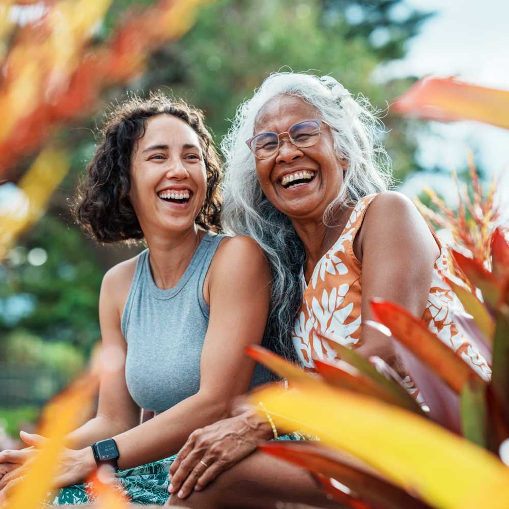 Resident with her daughter in a nearby park at Crescendo in Las Vegas, Nevada