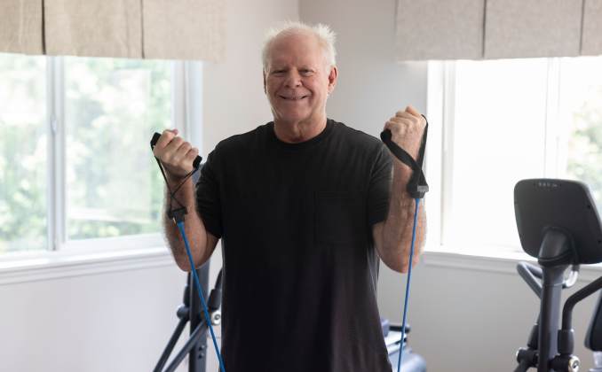 Resident exercising at The Barclay at Charlottesville in Charlottesville, Virginia