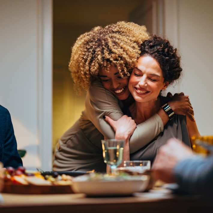 Residents host a  family dinner at Messenger Place, Manassas, Virginia