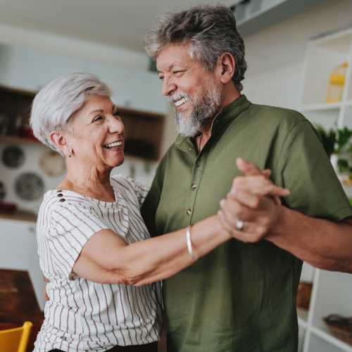 An elderly couple at Bridges at San Ramon in San Ramon, California