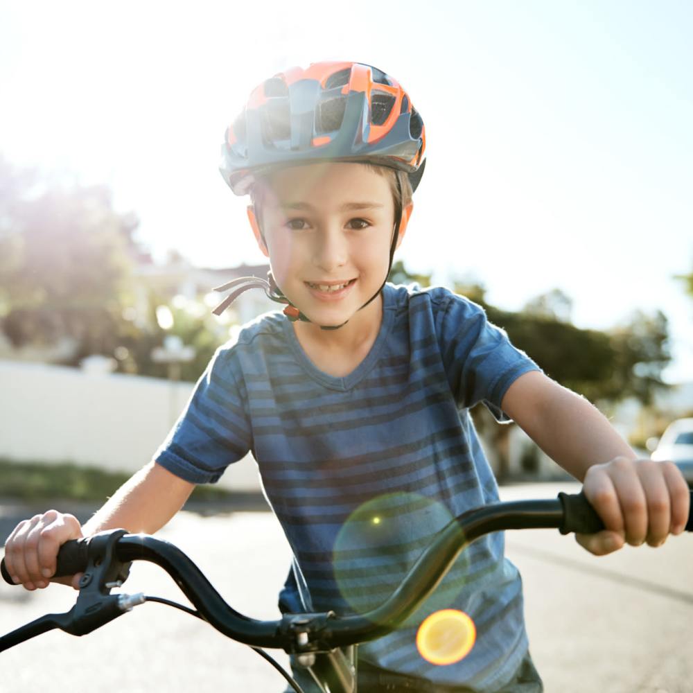 Resident biking near Bana At Tujunga in Tujunga, California