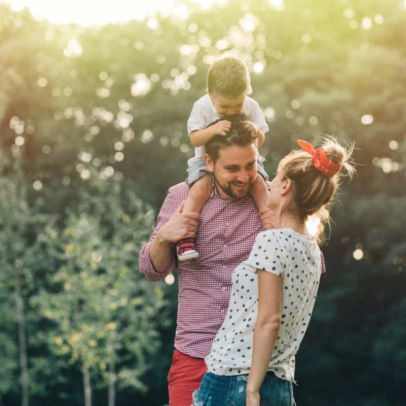A family enjoys time in a park near Rockwood Park, North Chesterfield, Virginia