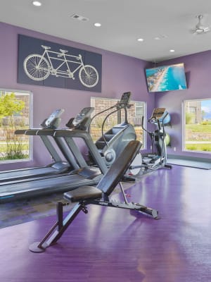 Fitness center at Cottages at Crestview in Wichita, Kansas