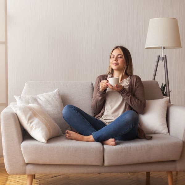 Comfortable living room at Symphony Property Management in Buffalo, New York