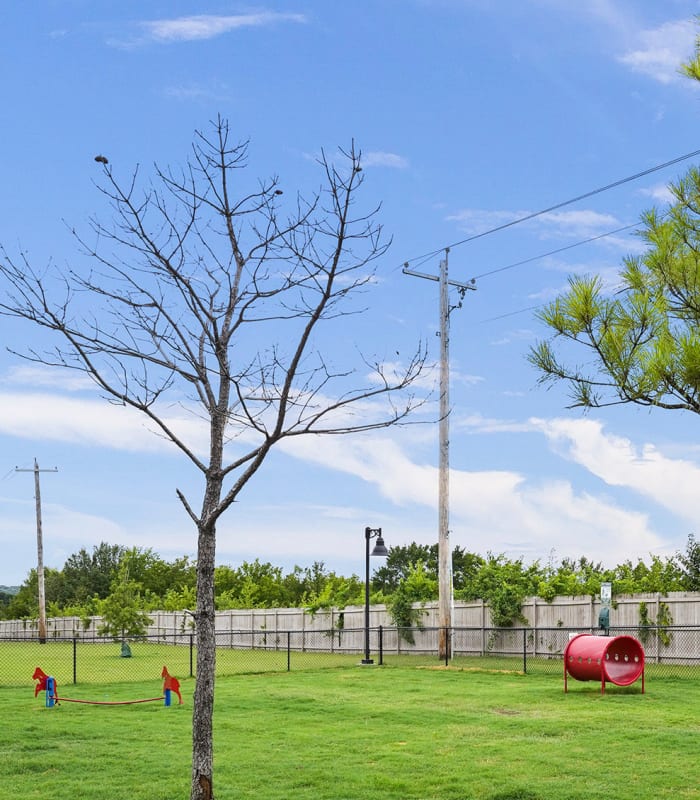 Dog park at Scissortail Crossing Apartments in Broken Arrow, Oklahoma