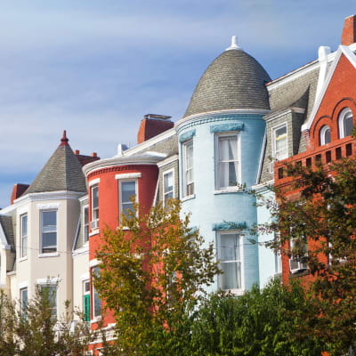 Colorful exterior of a building near Marshall Park in Richmond, Virginia