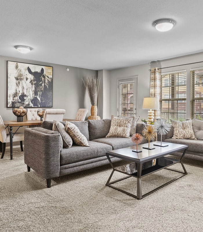 Living room at Portofino Apartments in Wichita, Kansas