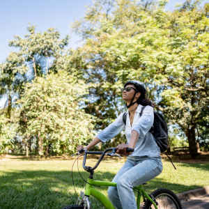 Resident biking near Shadowridge Summerwind in Vista, California