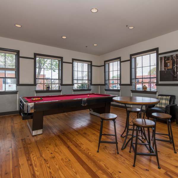 Billiards table in clubhouse at Scotts Edge, Richmond, Virginia