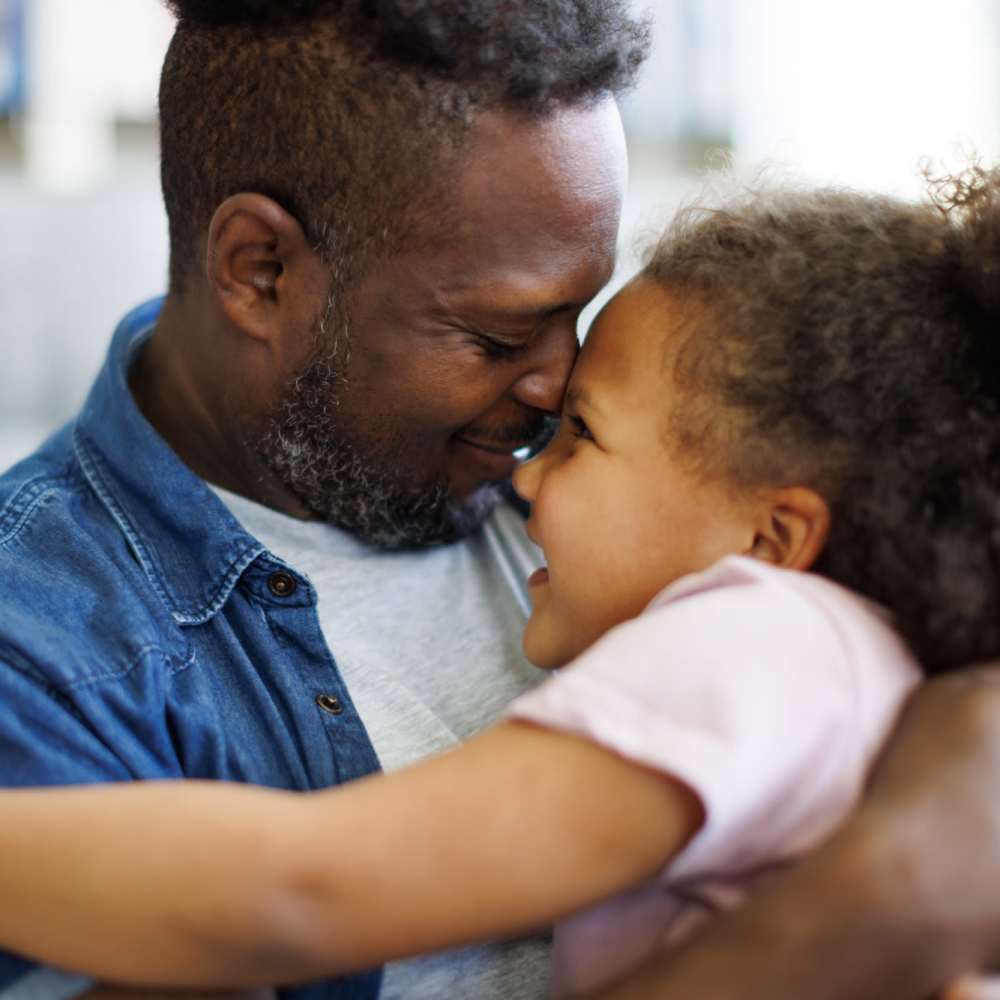Father and daughter at Walnut Apartments in Santa Rosa, California