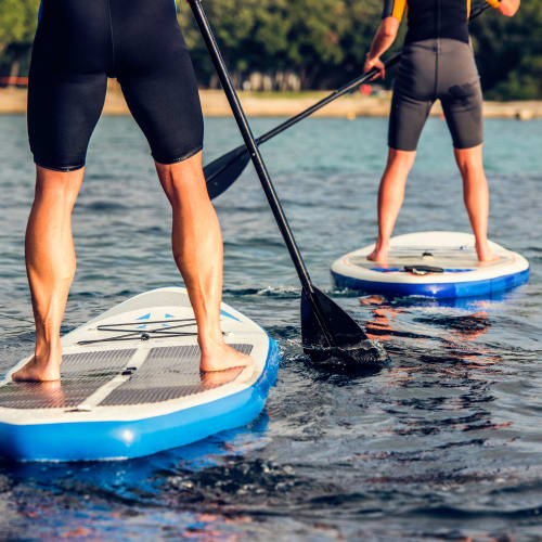 Paddle boarders in Mansfield, Connecticut
