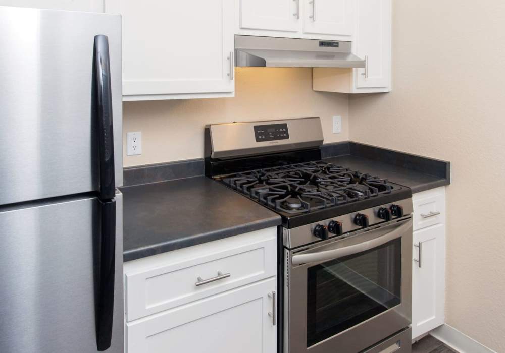 Upgraded kitchen at Amber Court in Fremont, California