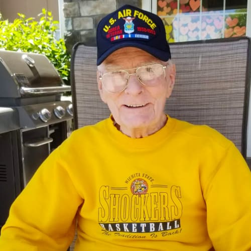 resident smiling at The Oxford Grand Assisted Living & Memory Care in Wichita, Kansas