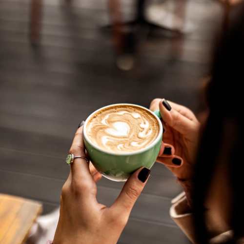 Resident having coffee near Fifteen in Miami, Florida