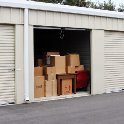 An open storage unit at Storage Star - Hooper in Hooper, Utah