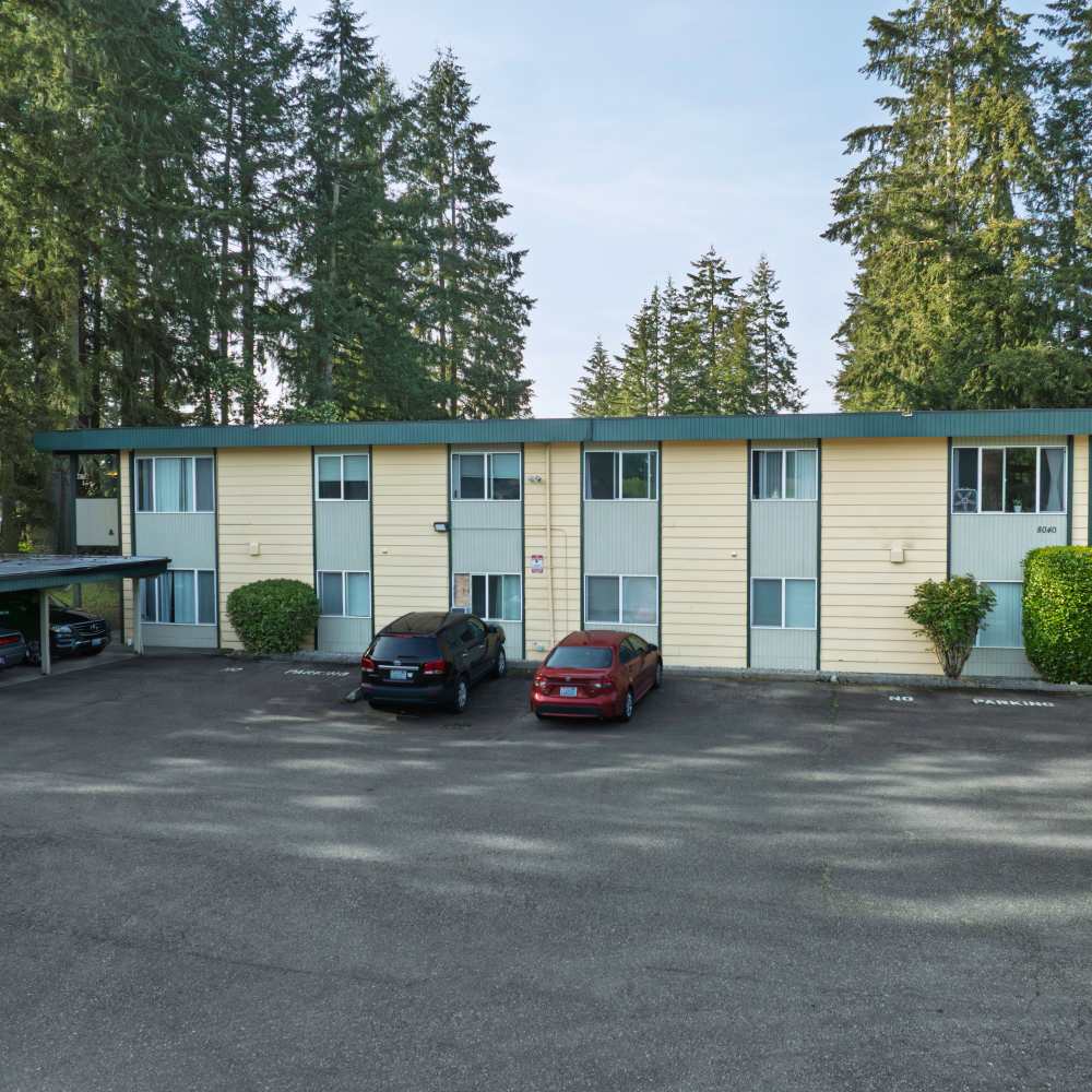View of community building at Hawks Prairie Apartments in Lacey, Washington