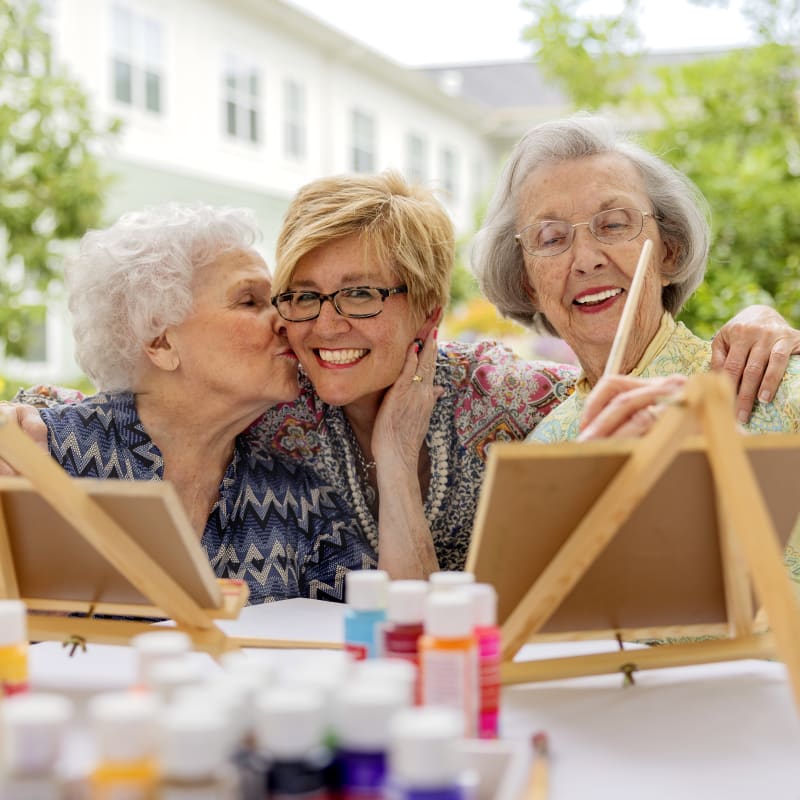 Residents painting at The Barclay at ParkSquare in Aventura, Florida