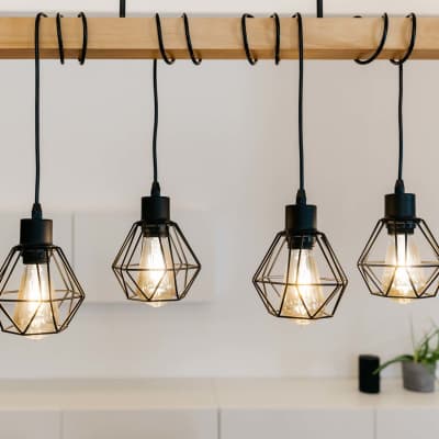 Modern hanging lights at Sunpointe in Phoenix, Arizona
