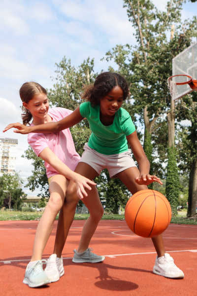 Kids playing basketball at Lakeview in Reno, Nevada