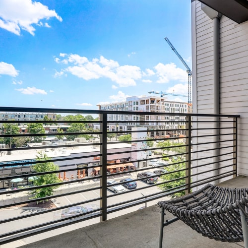 Deck with a view in unit at One305 Central in Charlotte, North Carolina