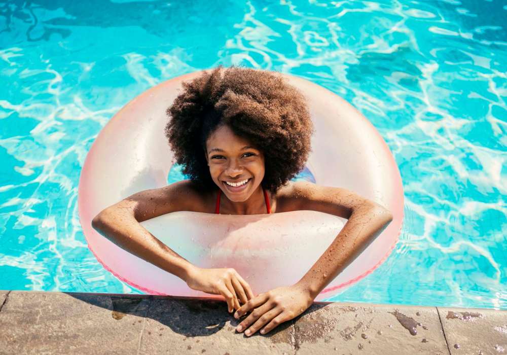 Resident in the pool at Argent Cottages in Hardeeville, South Carolina