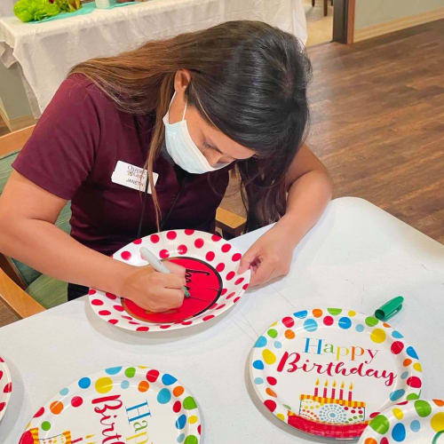 A team member at Oxford Glen Memory Care at Sachse in Sachse, Texas