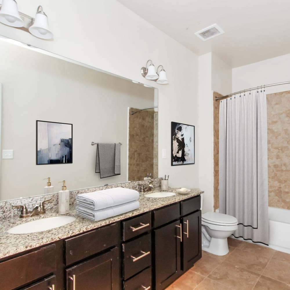 Model bathroom at 401 Oberlin in Raleigh, North Carolina