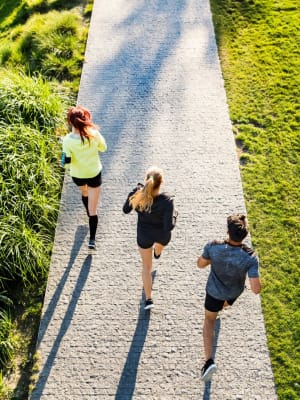 some runners near SoLa Apartments in Los Angeles, California