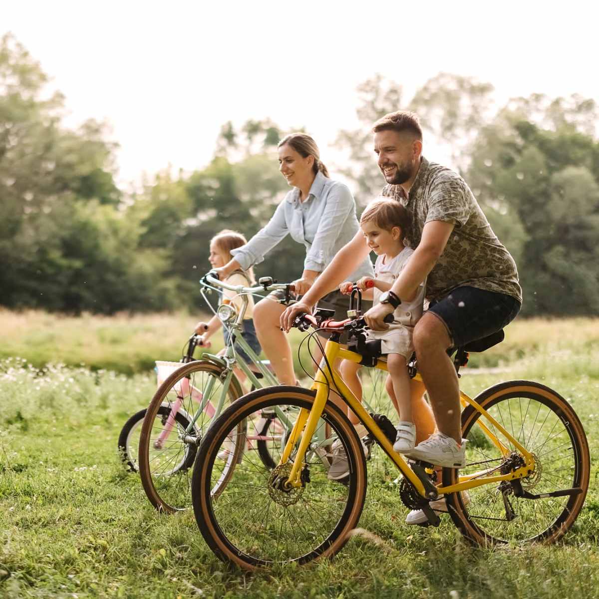 Residents riding bikes near Marks Church Commons in Augusta, Georgia