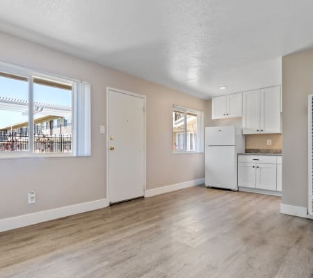 Renovated Living Room and Kitchen at Royal Gardens Apartment Homes in Livermore, California