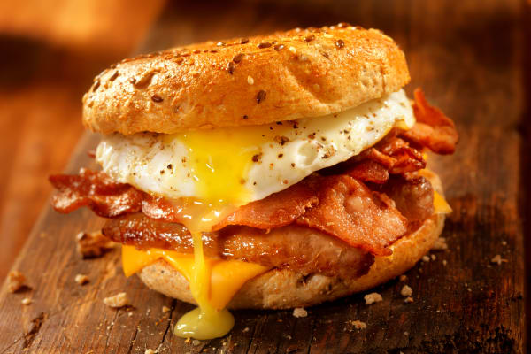 Eggs and bacon breakfast at Carnegie Heights at Henderson