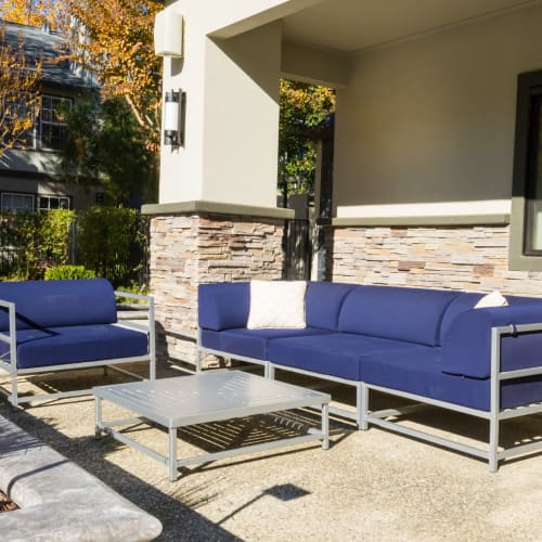 Lounge seating outside at Tanglewood in Davis, California