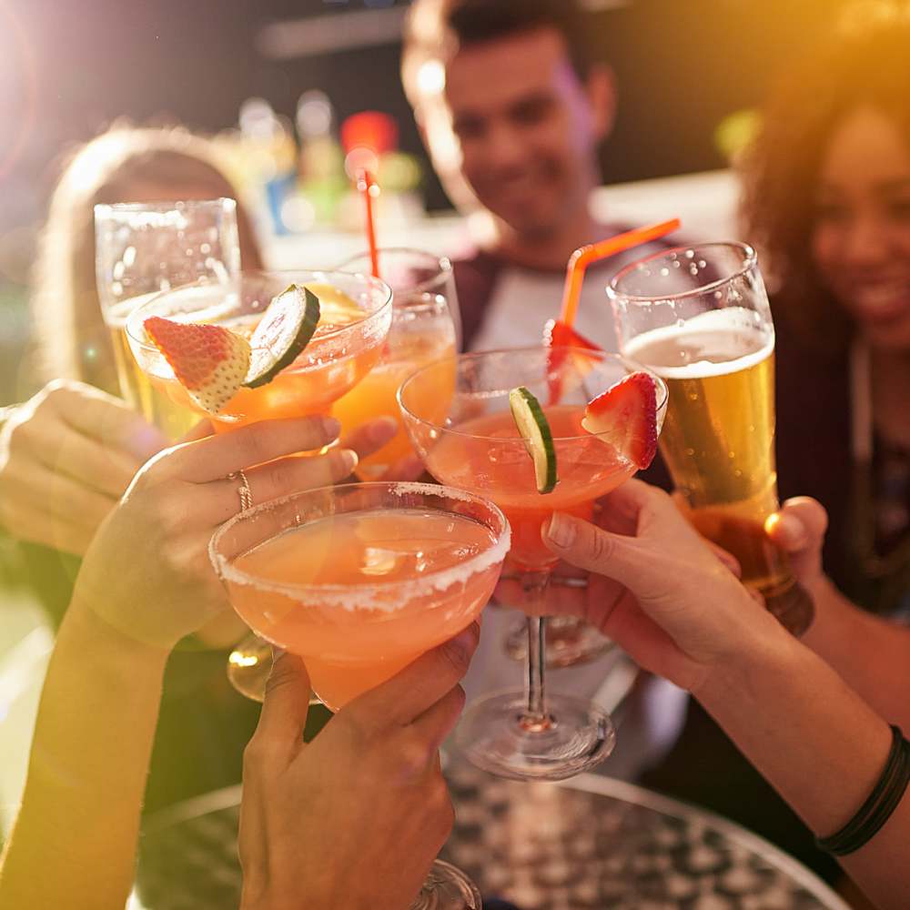 Residents having drinks at a restaurant near Green Tree Place in Houston, Texas