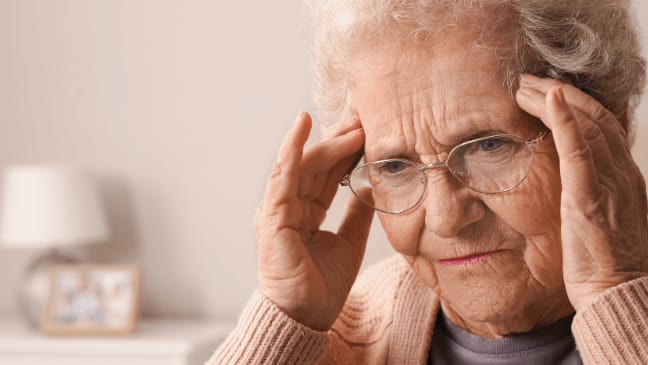old lady with headache