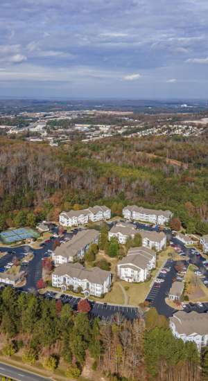 A drone view of Avonlea Highlands in Cartersville, Georgia