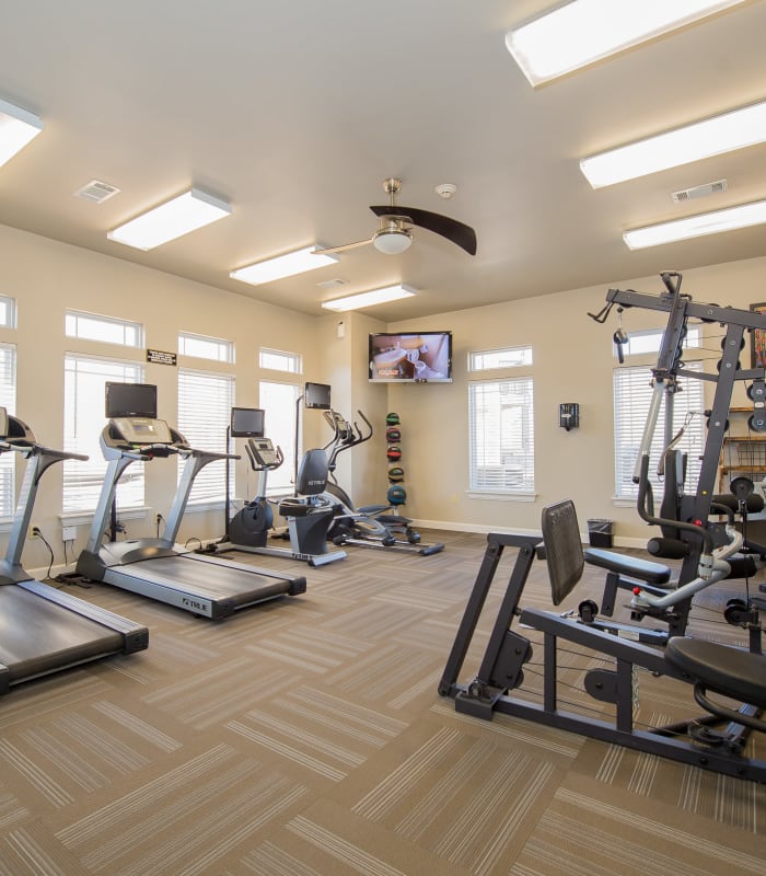 Fitness center at The Park on Westpointe in Yukon, Oklahoma