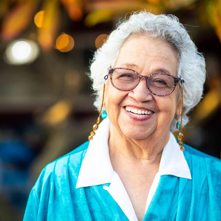 Resident enjoying herself at Sunny Days Assisted Living in Hollywood, Florida