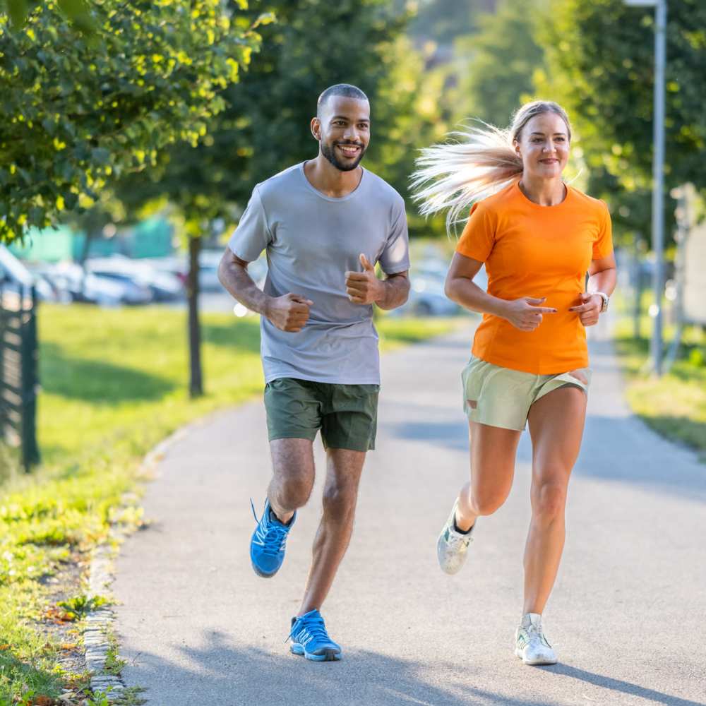 Residents jogging in a park near Bana At Tujunga in Tujunga, California