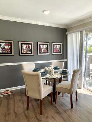 Modern dining areas at The Abbey at Champions in Houston, Texas