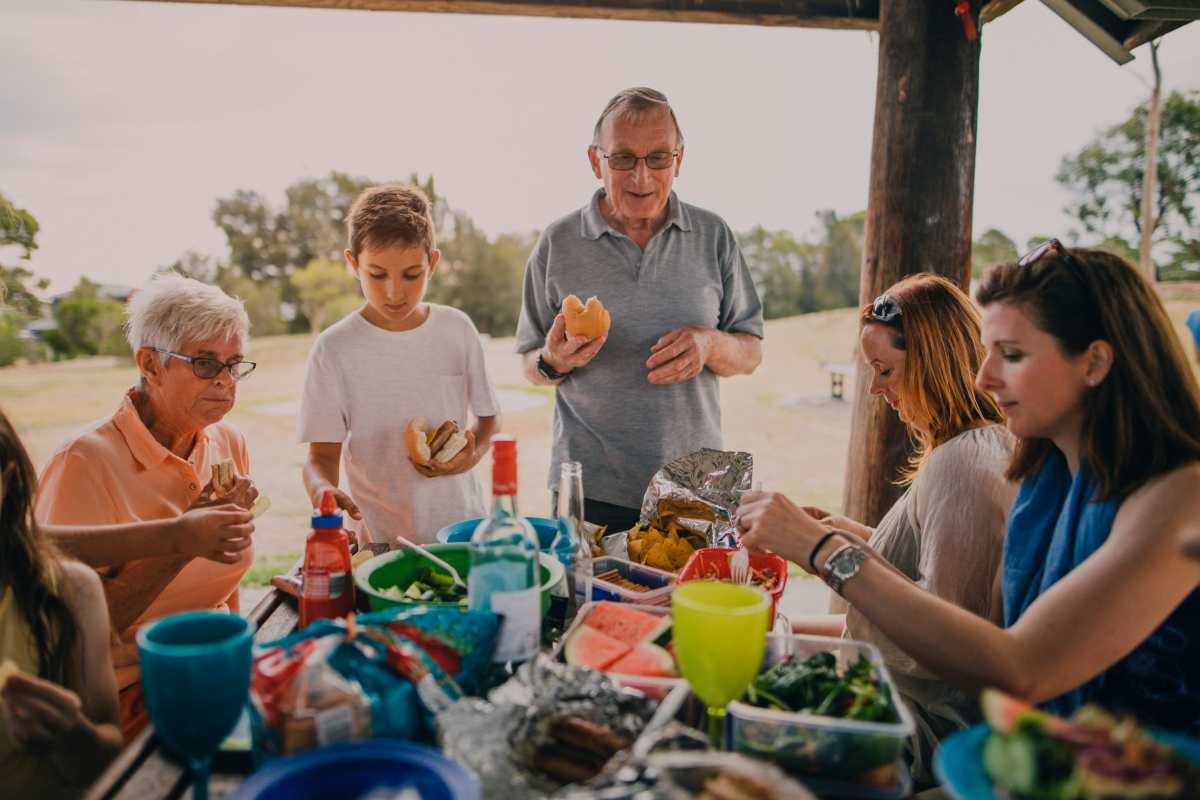 Resident doing picnic in park near Costa Ibiza in Houston, Texas