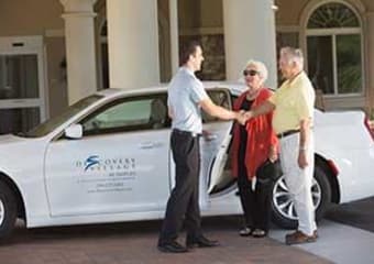 Residents using transportation at Discovery Village At Boynton Beach in Boynton Beach, Florida