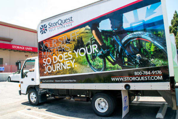 Moving truck at StorQuest Self Storage in Arvada, Colorado