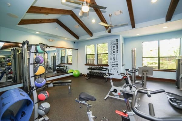 Fitness center at The Bridge at Tech Ridge in Austin