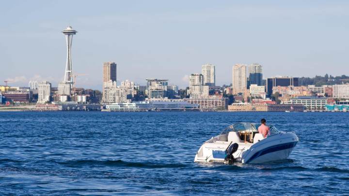 Boat on the water near Seattle