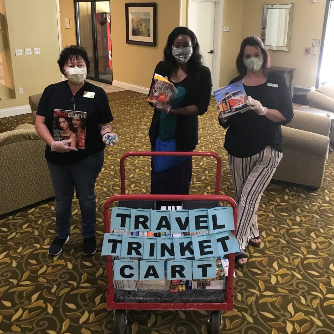 Travel safe message from residents at Grand Villa of New Port Richey in New Port Richey, Florida