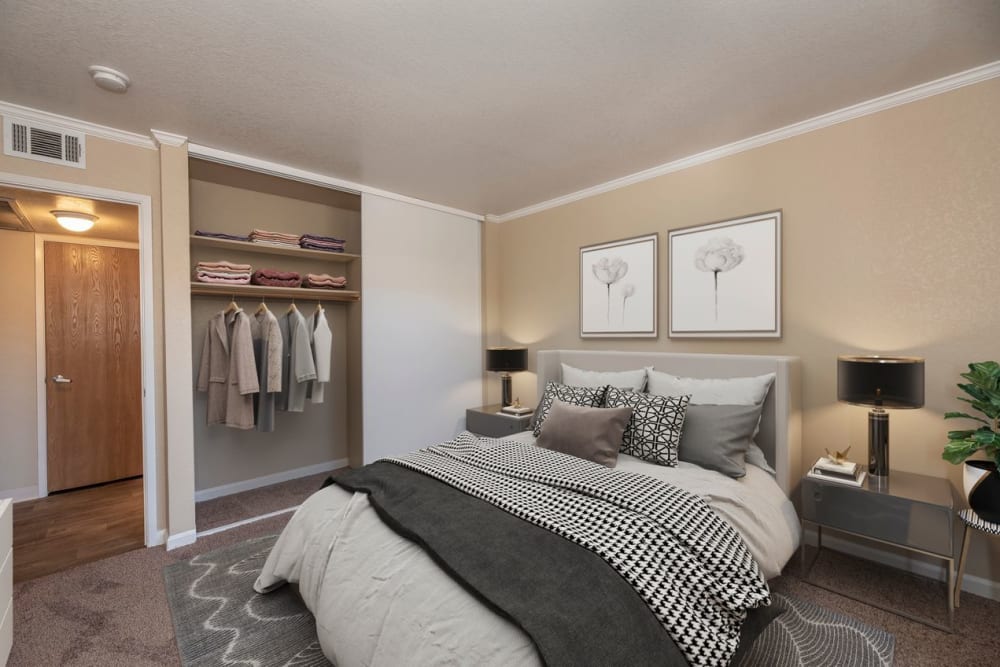 Bedroom at Lodi Commons Senior Living in Lodi, California