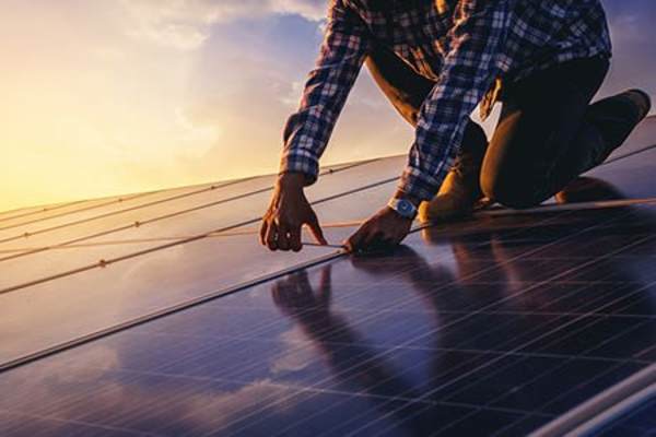 Solar energy panel at The Canopy Apartment Villas in Orlando, Florida